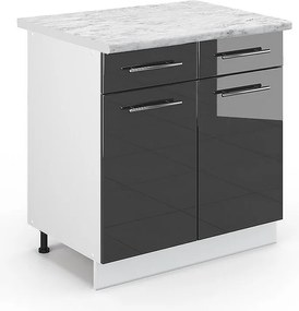 Szafka dolna do kuchni antracyt wysoki połysk 80x60x82 fame-line