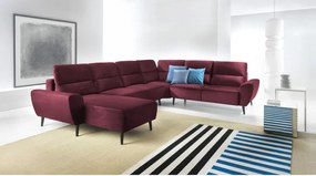 Narożnik BOSCO XL zestaw z elektryczną funkcją regulacji tkanina Monolith 69 Burgundowy WERSAL