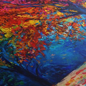 Obraz malowania natury (z zegarem) (90x30 cm)