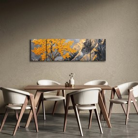 Obraz – Złote drzewo w górach (170x50 cm)