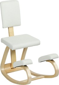 HOMCOM Ergonomiczne krzesło klęczące, krzesło zdrowotne do domu, biura, medytacji kremowy | Aosom PL
