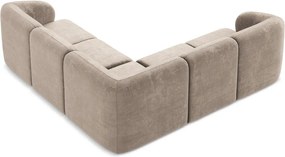 Jasnobrązowy narożnik z tkaniny szenilowej Lani – Makamii