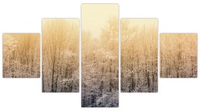 Obraz mroźnego lasu (125x70 cm)