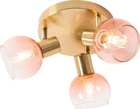 Inteligentny plafon złoty z różowym szkłem, w tym 3 WiFi P45 - Vidro