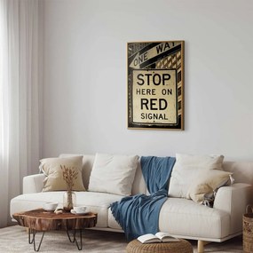 Plakat Znaki drogowe 60x90 cm z ramą złotą bez marginesu ARTGEIST B