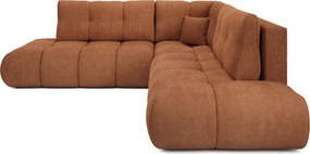 Masseno Narożnik DUCA z funkcją spania i pojemnikiem na pościel Narozniki L, Rozkładana sofa - Ceglasty, FLOW 09