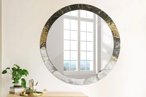 Lustro dekoracyjne okrągłe Marmur i złoto