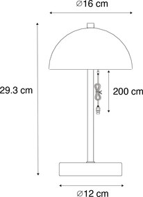 Lampa stołowa zewnętrzna czarna, ładowana, 3-stopniowo ściemniana - Keira