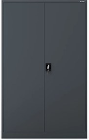 Szafa biurowa metalowa Jan II D600 szeroka i głęboka, 115x60x185 cm, kolor antracyt