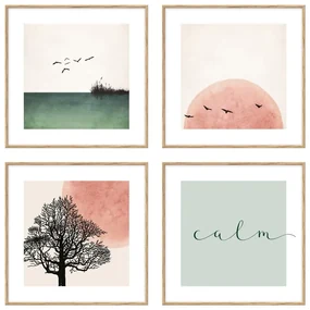 Obrazy zestaw 4 szt. 30x30 cm Calm