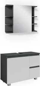 Zestaw mebli łazienkowych antracyt 80x33x60 j-shape