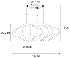 Lampa wisząca Japandi brązowa 50 cm 3-źródła światła - PluJapandi Oswietlenie wewnetrzne
