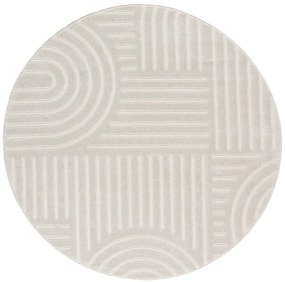 Dywan nowoczesny 3D Louis kremowy koło 200 cm x 200 cm