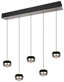 Czarna/w kolorze srebra lampa wisząca LED Orbit – Trio Select