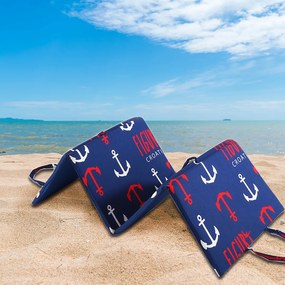 Leżak plażowy KOTWICZKI 137x49 cm, czerwony i biały