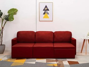Rozkładana sofa modułowa bordowa - Odi 4Q