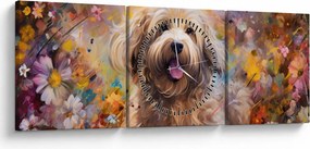 Obraz - Happy Dog II. (z zegarem) (90x30 cm)