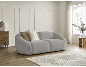 Jasnoszara sofa z materiału bouclé 230 cm Tina – Bobochic Paris