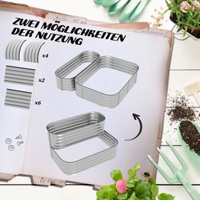 Outsunny Grzadka na ziolowe z Metalu, 2 Poziomy, odporna na wszystkie warunki atmosferyczne, otwarte dno, 120 x 90 x 30cm, Kolor: Srebrny