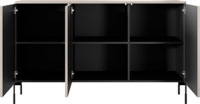 Komoda Sonatia 150 cm trzydrzwiowa - kaszmir / nogi czarne