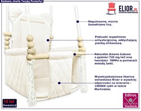 Szczebelkowa huśtawka dziecięca miś ecru - Rodos V