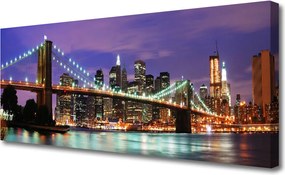 Obraz na płótnie Panorama Mostu o Zmierzchu