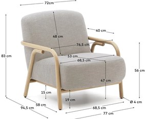 Beżowy fotel Sylo – Kave Home