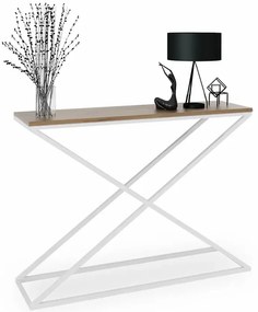 Wysoka konsola biały + dąb lancelot S9-W87