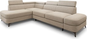 Masseno Narożnik AVISE z funkcją spania i pojemnikiem na pościel Narozniki L, Rozkładana sofa - Beżowy, QUELLE 05
