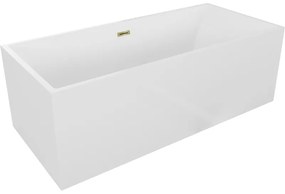Mexen Vigo wanna wolnostojąca 178,5 x 80 cm, biała, przelew złoty - 51251788000-50