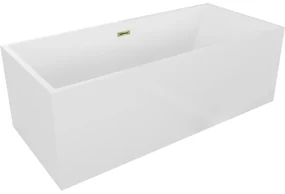 Mexen Vigo wanna wolnostojąca 178,5 x 80 cm, biała, przelew złoty - 51251788000-50