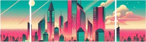 Obraz – Metropolia w stylu pop-art (170x50 cm)