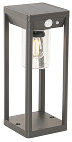 Lampa stojąca zewnętrzna ciemnoszara 25 cm z możliwością ściemniania i czujnikiem na panel solarny - Sonne