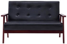 2-osobowa czarna sofa retro - Vita 2X