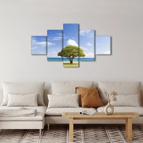 Obraz plaży z drzewem (125x70 cm)