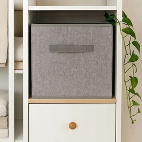 Organizer Tekstylny Kolor Szary Pudełko kosz 31x31x31 cm do Szafy Garderoby