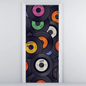 Fototapeta na drzwi - Muzyczne płyty gramofonowe (95x205cm)