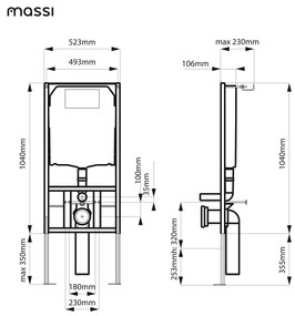 Zestaw LERA stelaż podtynkowy WC z miską wiszącą LERA i przyciskiem w kolorze Pink