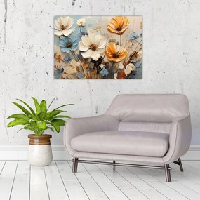 Obraz na szkle - Bukiety, malarstwo (70x50 cm)