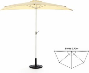 Półokrągły parasol balkonowy 270 cm beżowy, podstawa