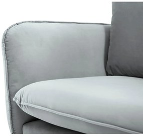 Jasnoszara aksamitna sofa Cosmopolitan Design Florence, 160 cm