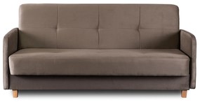 Sofa z Funkcją Spania CUBA Rozkładana Wersalka Dwuosobowa Beżowa Nowoczesna do Salonu