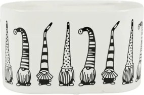 Świąteczna doniczka GNOME PARTY ceramiczna, 19,5x11 cm, biała