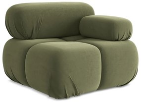 Jasnozielony aksamitny moduł sofy (prawostronny) Lokua – Makamii