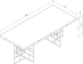 Stół w stylu glamour na złotej podstawie Rose Hill RH10 200 cm