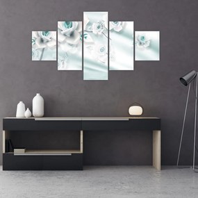 Obraz - Turkusowe kwiaty róży (125x70 cm)