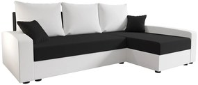 Narożnik rozkładany biały + czarny M9-T02