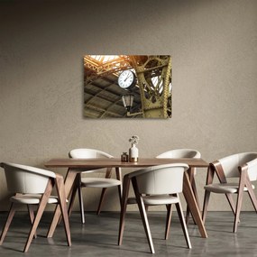 Obraz na szkle - Zegar na dworcu (70x50 cm)