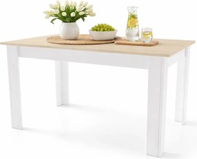 Klasyczny prostokątny stół kuchenny dąb sonoma + biały L9-C83