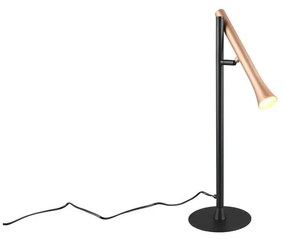 Lampa stołowa LED w czarno-złotym kolorze z metalowym kloszem (wysokość 53 cm) Fiato – Trio